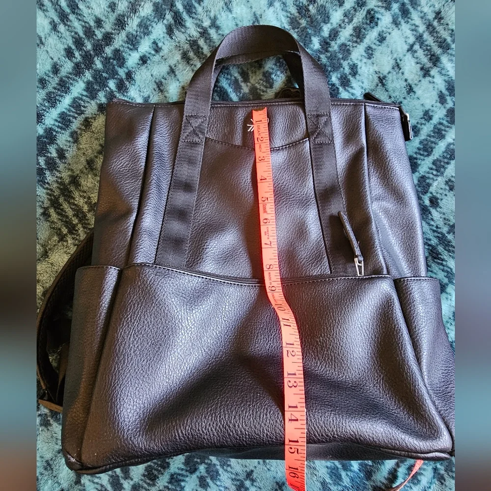 Fleshly Picked transport/diaper black‎ leather backpack